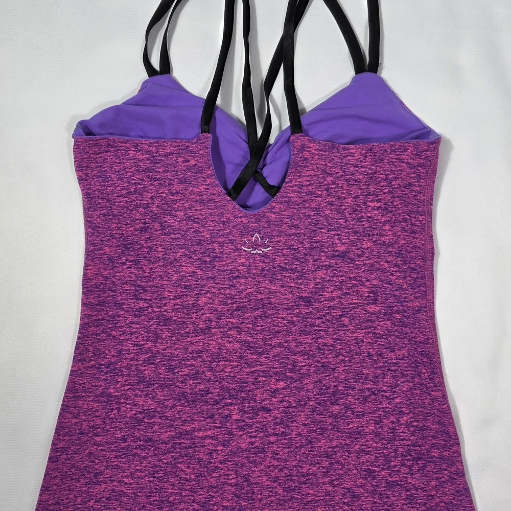 Beyond Yoga Women’s 2Pc Set Size S Pink Purple Leggings & Tank Built-In Bra